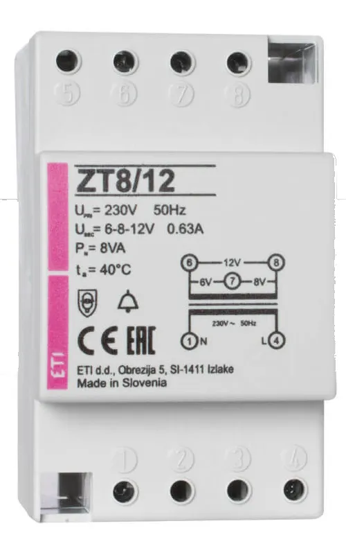 Transformator dzwonkowy ZT 8/12 002411006