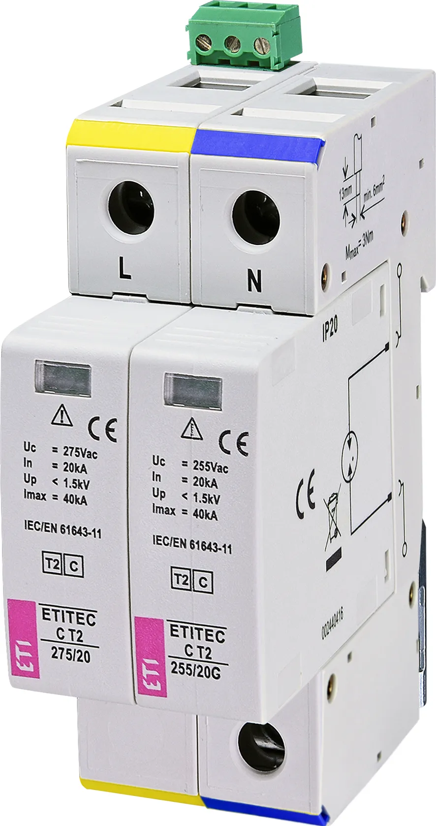 Ogranicznik przepięć ETITEC C T2 275/20 1+1 RC 002440402