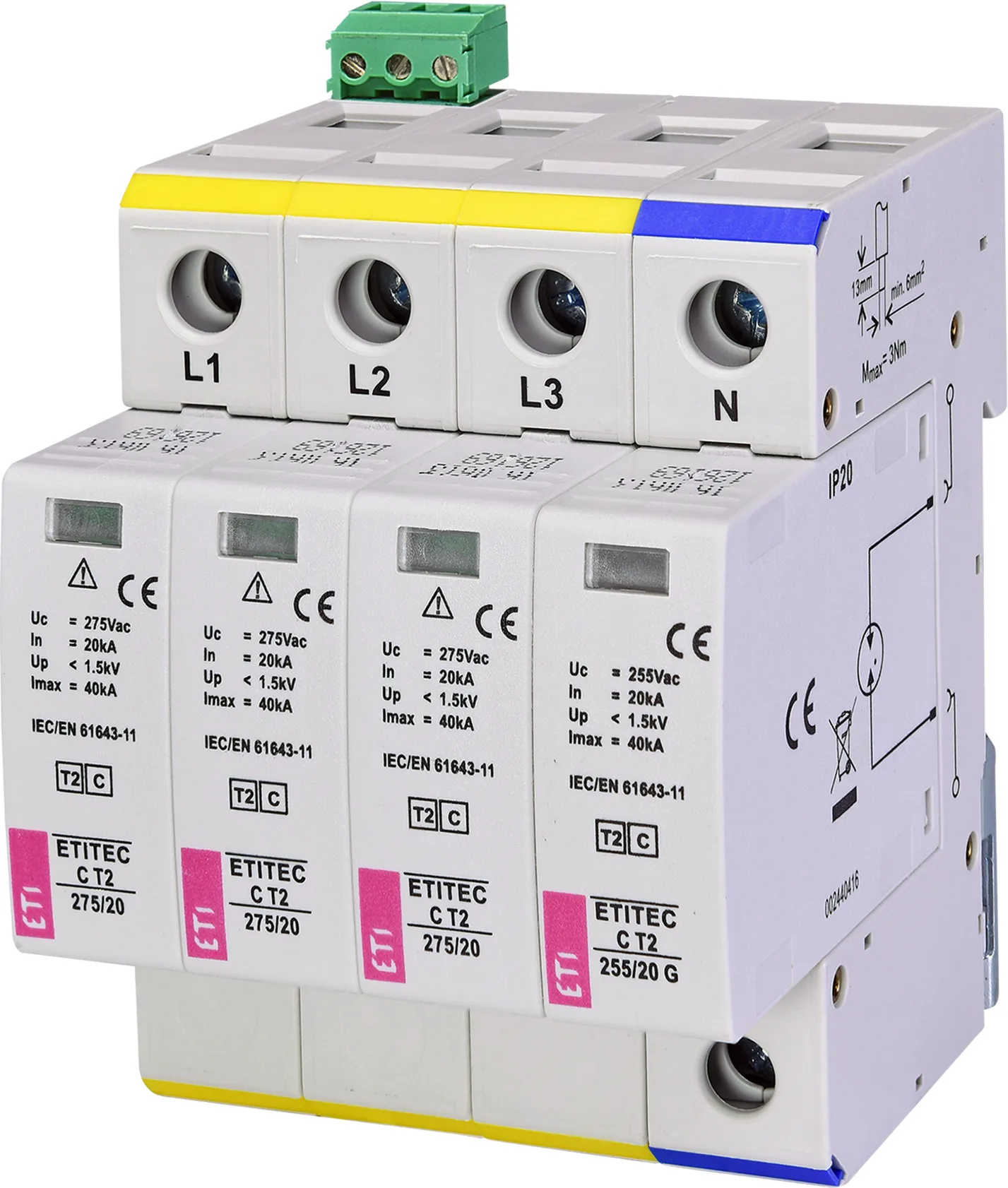 Ogranicznik przepięć ETITEC C T2 275/20 3+1 RC 002440404