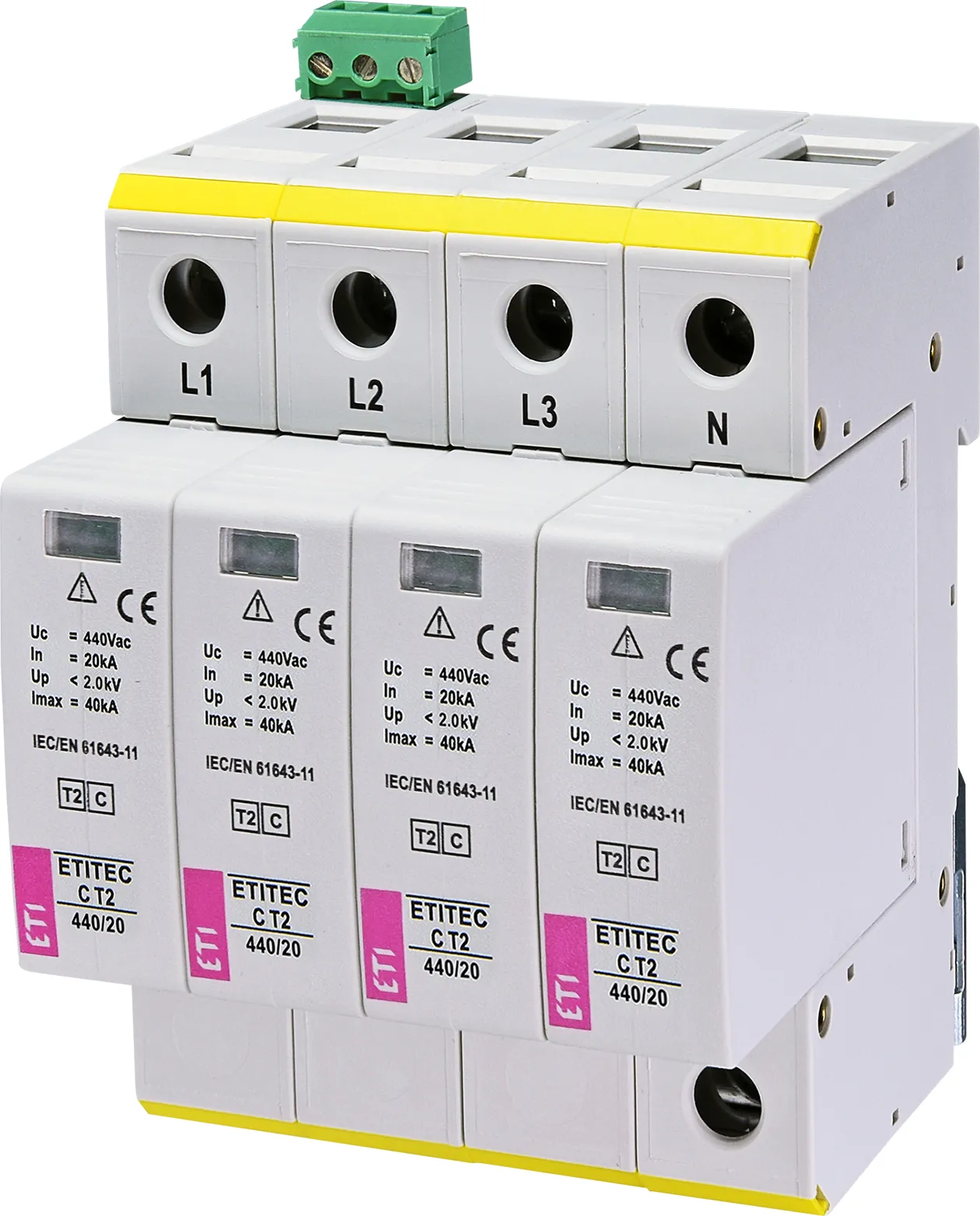 Ogranicznik przepięć ETITEC C T2 440/20 4+0 RC 002440408