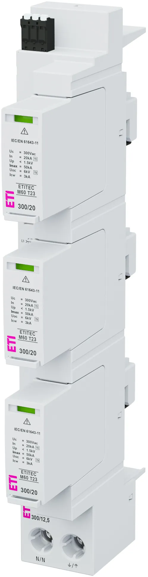 Ogranicznik przepięć ETITEC M60 T23 300/20 3+1 RC 002440857