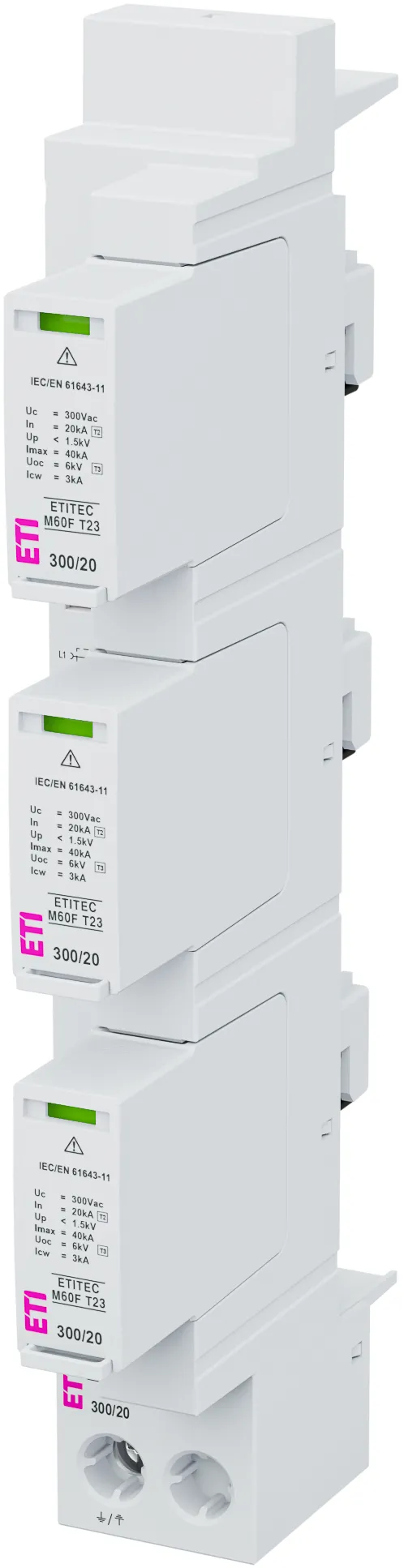 Ogranicznik przepięć ETITEC M60F T23 300/20 3+0 002440858