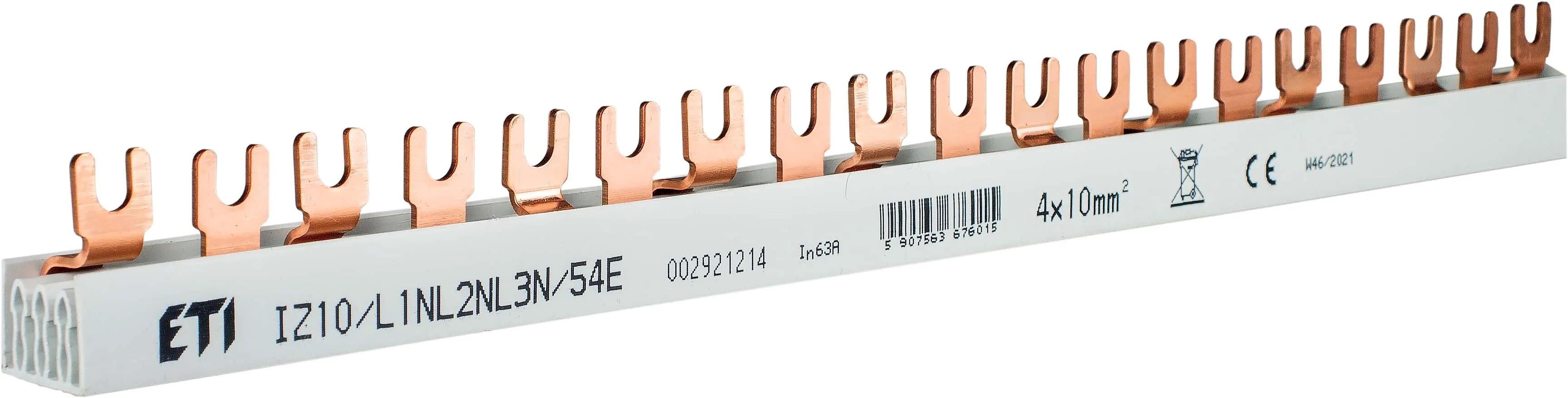 Izolowana szyna zbiorcza IZ10/L1NL2NL3N/54E 002921214