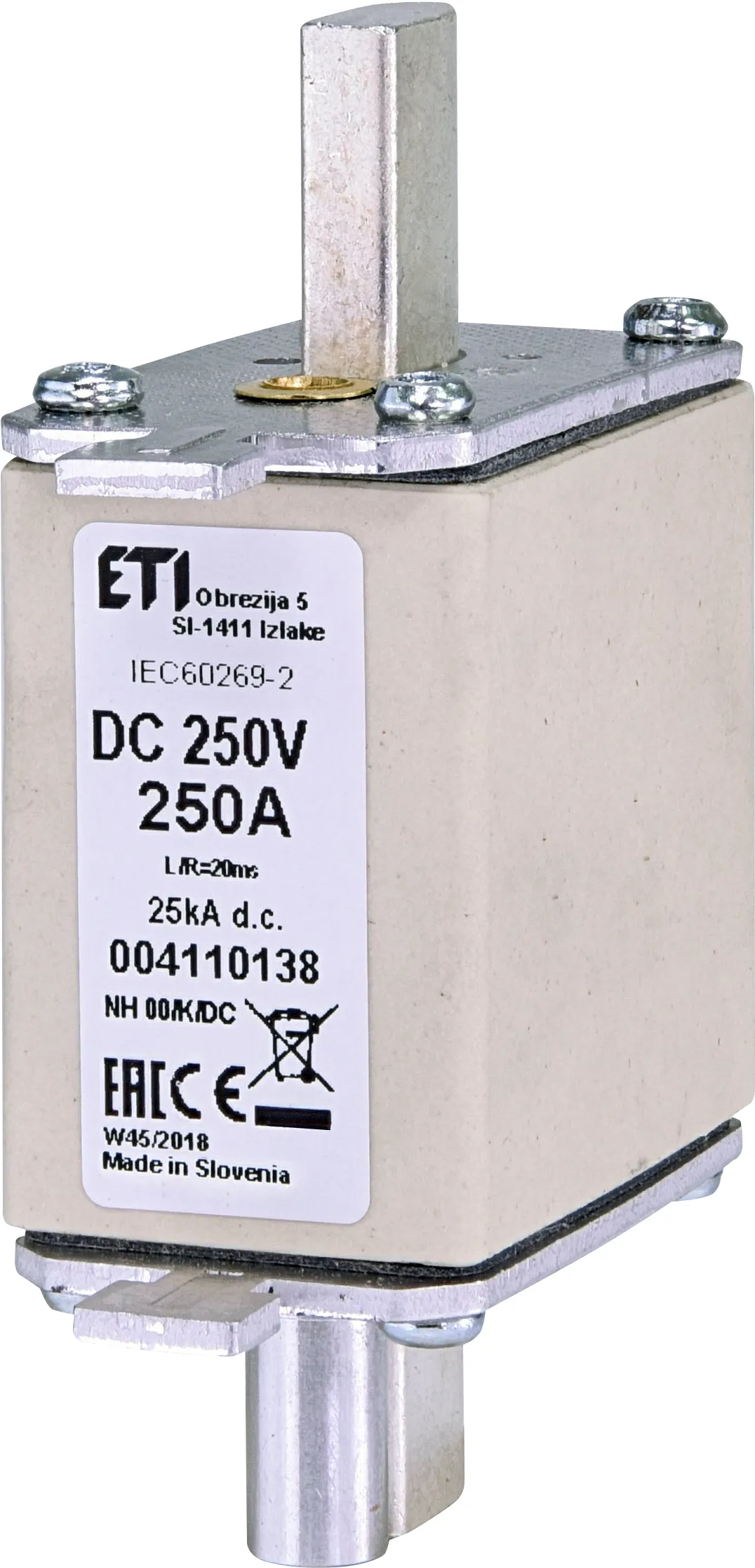 Wkładka topikowa NH00/K 250A/250V DC 004110138