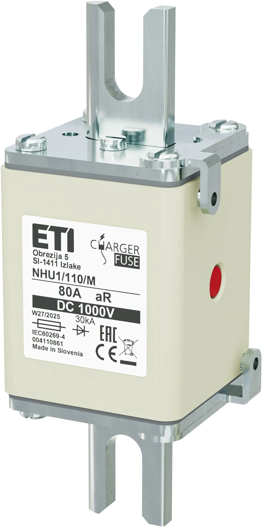 Wkładka topikowa NHU1/110/M aR 80A/1000V DC 004110861