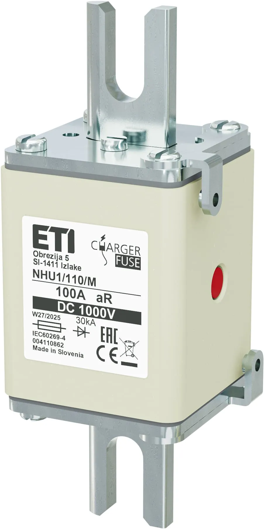 Wkładka topikowa NHU1/110/M aR 100A/1000V DC 004110862