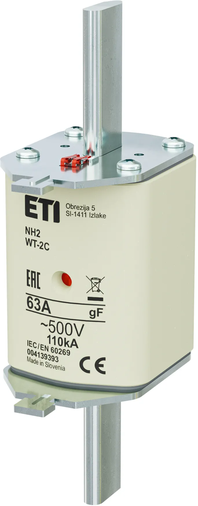 Wkładka topikowa NH2/WT-2C gF 63A/500V 004139393