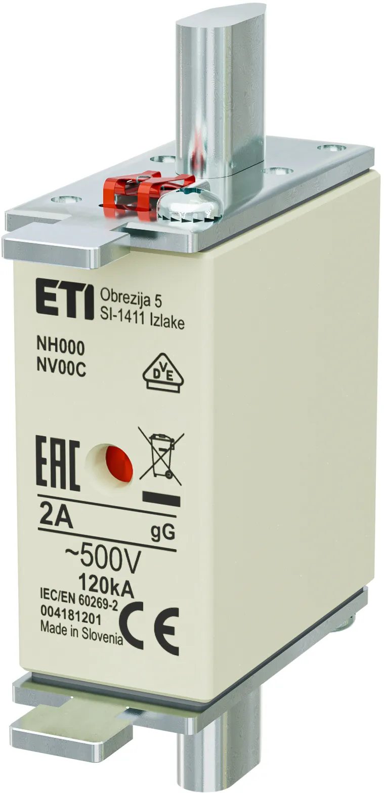 Wkładka topikowa NH000 gG 2A/500V 004181201