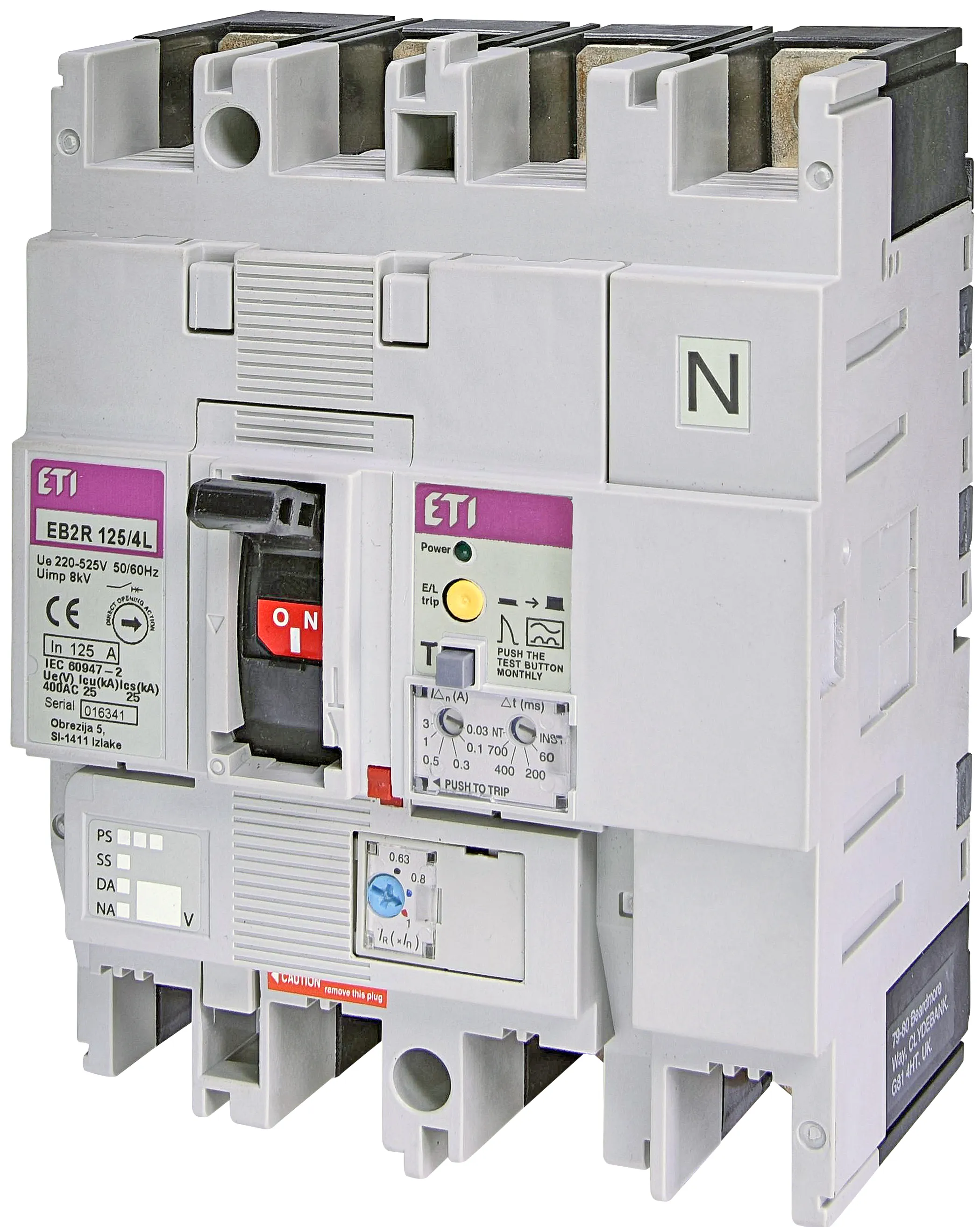 Wyłącznik mocy EB2R 125/4L 125A 4P 004671512