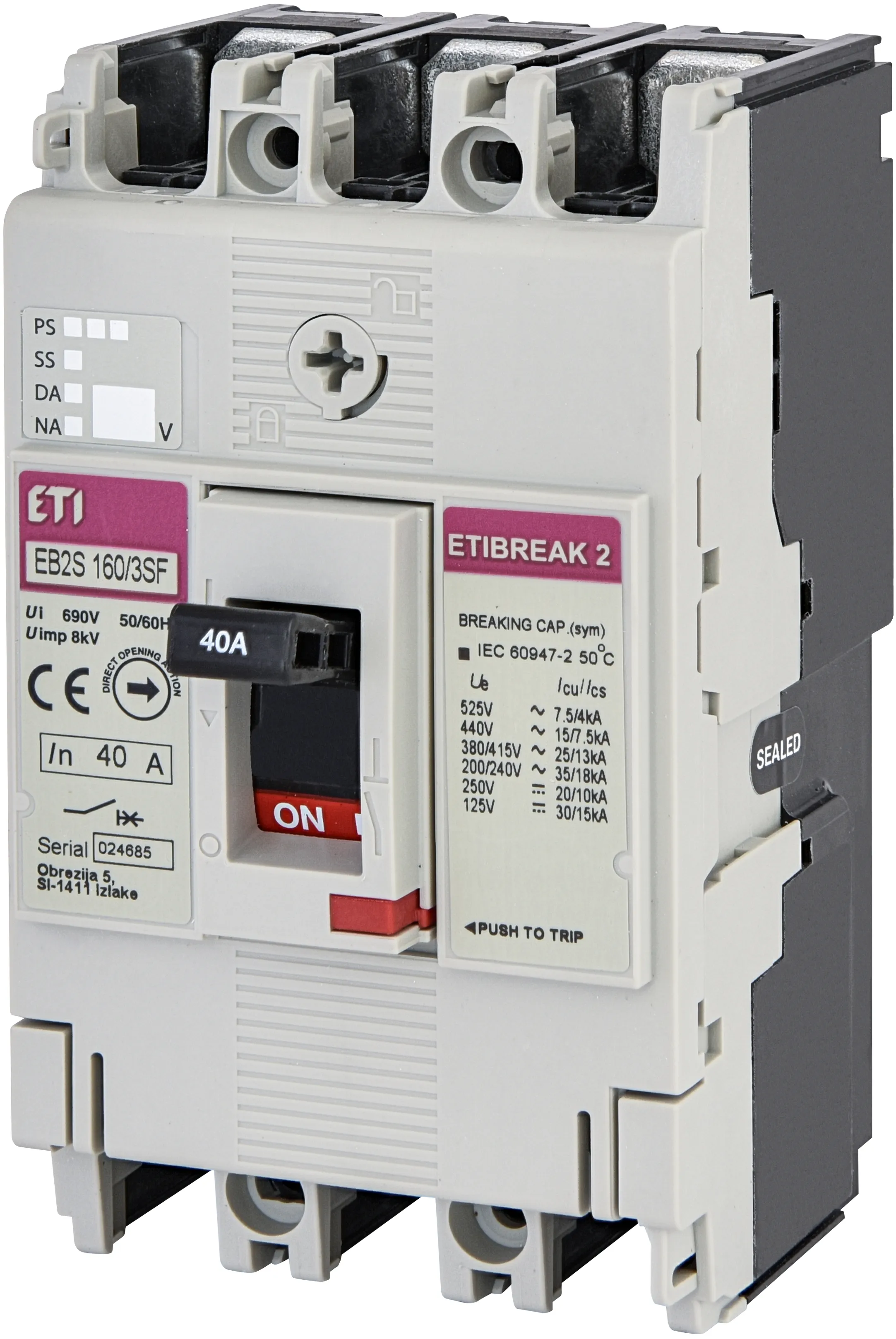 Wyłącznik mocy EB2S 160/3SF 40A 3p 004671831